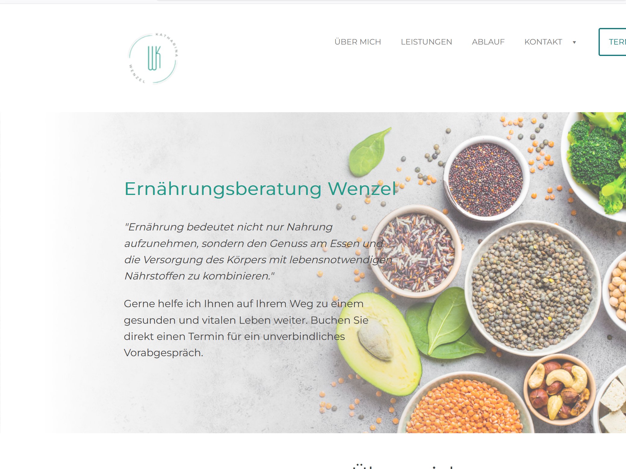 Ernährungsberatung Wenzel · Webdesign, Logo & CI